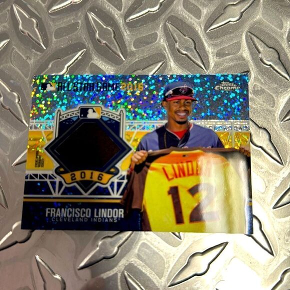 2016 topps chrome update all-star stitches francisco lindor mint condition - Picture 1 of 3